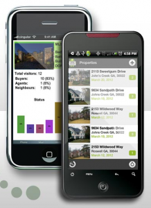 Smart phone mobile apps to help real estate agents track buyers to open homes for property for sale - screen shot of casmyllc